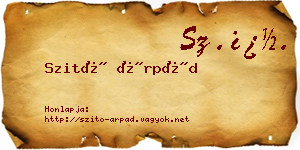 Szitó Árpád névjegykártya