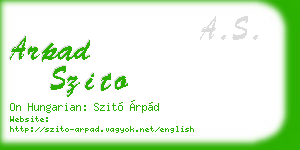 arpad szito business card
